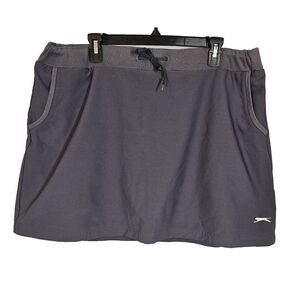 Slazenger Mid Rise Skort Stretch Tennis Golf  Active Skirt Shorts Dark Gray XL‎